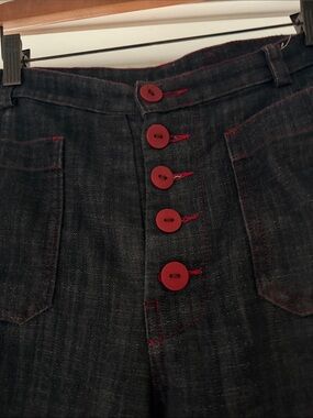 Lesley Evers ROXANNE pants dark blue w red buttons